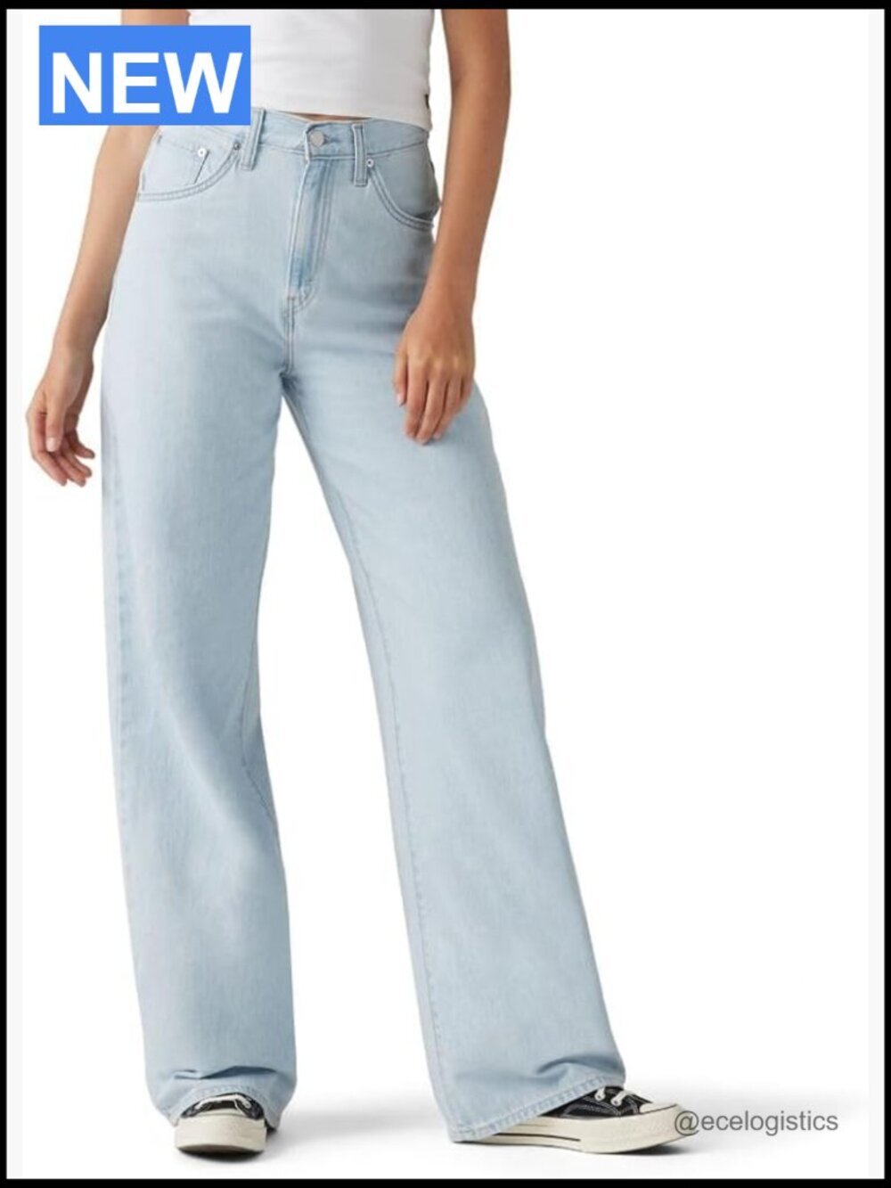 High Rise Baggy Straight Leg Jeans Yoga Softball
